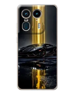 Чехол для Motorola Edge 50 Ultra с картинкой «Ночной Lamborghini драйв»