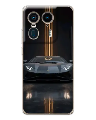 Чехол для Motorola Edge 50 Ultra с картинкой «Lamborghini золотые линии»
