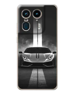 Чехол для Motorola Edge 50 Ultra с картинкой «Lamborghini симметрия дорог»