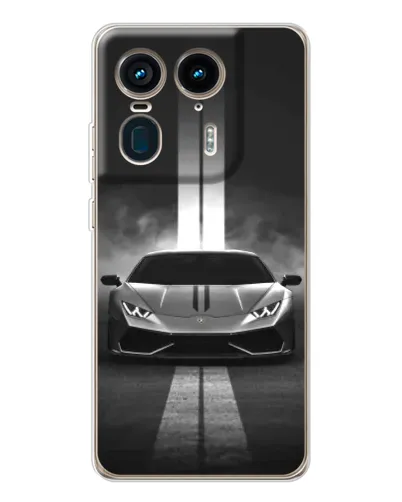 Чехол для Motorola Edge 50 Ultra с картинкой «Lamborghini симметрия дорог»
