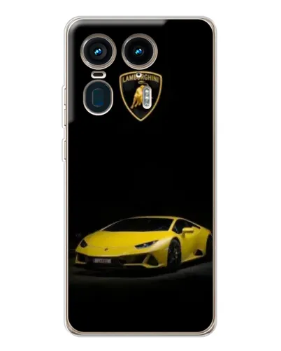 Чехол для Motorola Edge 50 Ultra с картинкой «Lamborghini желтый акцент»