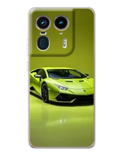 Чехол для Motorola Edge 50 Ultra с картинкой «Салатовый Lamborghini Huracan»