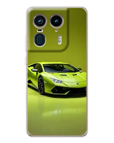 Чехол для Motorola Edge 50 Ultra с картинкой «Салатовый Lamborghini Huracan»