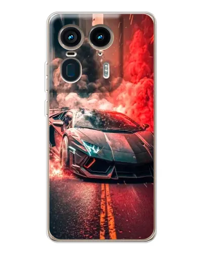 Чехол для Motorola Edge 50 Ultra с картинкой «Lamborghini красный дым»