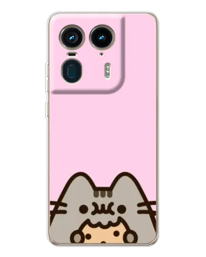 Чехол для Motorola Edge 50 Ultra с картинкой «Pusheen и печенье»