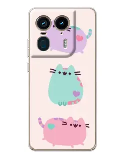 Чехол для Motorola Edge 50 Ultra с картинкой «Pusheen трио» Чехол для Motorola Edge 50 Ultra с картинкой «Pusheen трио»