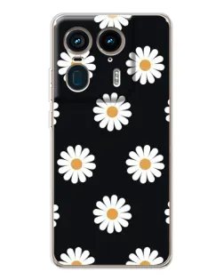 Чохол для Motorola Edge 50 Ultra з картинкою «Ромашки на чорному» Чохол для Motorola Edge 50 Ultra з картинкою «Ромашки на чорному»