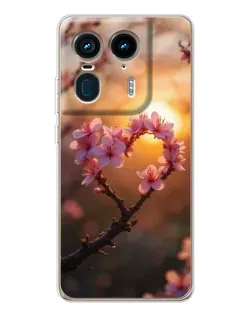 Чохол для Motorola Edge 50 Ultra з картинкою «Рожевий цвіт сердечко на тлі заходу» Чохол для Motorola Edge 50 Ultra з картинкою «Рожевий цвіт сердечко на тлі заходу»