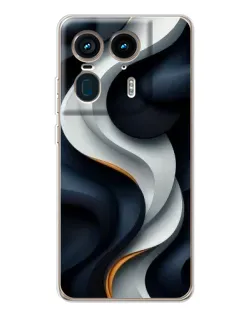 Чехол для Motorola Edge 50 Ultra с картинкой «Объемные черно-белые ленты» Чехол для Motorola Edge 50 Ultra с картинкой «Объемные черно-белые ленты»