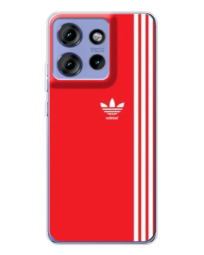 Чохол для Motorola Edge 50 з картинкою «Червоний мінімалізм Adidas»