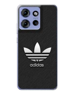 Чохол для Motorola Edge 50 з картинкою «Adidas Карбонова текстура»