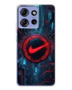 Чохол для Motorola Edge 50 з картинкою «Техногенний стиль Nike» Чохол для Motorola Edge 50 з картинкою «Техногенний стиль Nike»