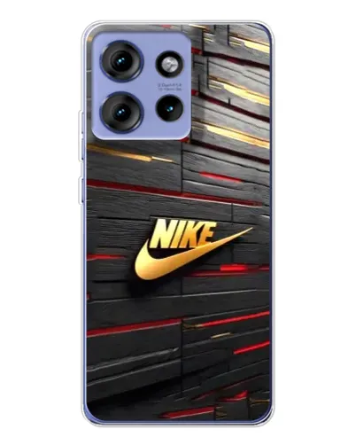 Чохол для Motorola Edge 50 з картинкою «Золотий Nike на металі»