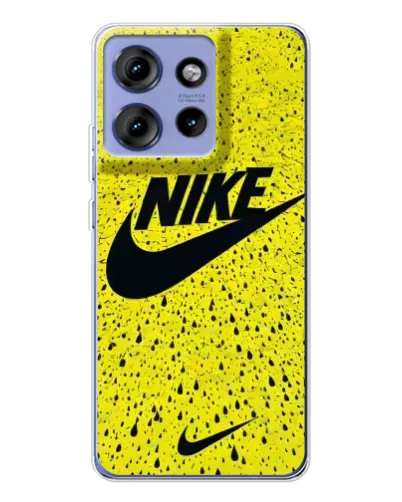 Чохол для Motorola Edge 50 з картинкою «Жовтий текстурний Nike»