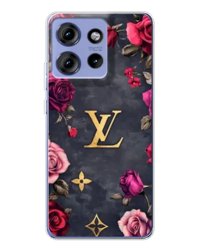 Чохол для Motorola Edge 50 з картинкою «Квітковий Louis Vuitton»