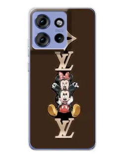 Чехол для Motorola Edge 50 с картинкой «LV и Микки Маус»