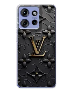 Чехол для Motorola Edge 50 с картинкой «Кожаная текстура LV»