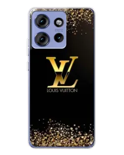 Чехол для Motorola Edge 50 с картинкой «LV — золотые искры»