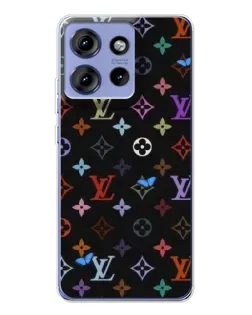 Чохол для Motorola Edge 50 з картинкою «Кольорова монограма LV»