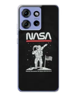 Чохол для Motorola Edge 50 з картинкою «NASA — крокуємо по Місяцю» Чохол для Motorola Edge 50 з картинкою «NASA — крокуємо по Місяцю»