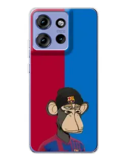 Чехол для Motorola Edge 50 с картинкой «Bored Ape — фанат Барсы»