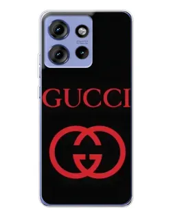 Чохол для Motorola Edge 50 з картинкою «Gucci — червоний логотип»