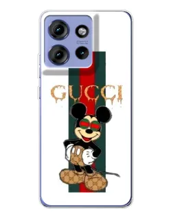 Чохол для Motorola Edge 50 з картинкою «Міккі Маус Gucci — смуги»
