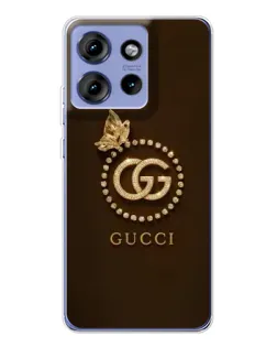 Чохол для Motorola Edge 50 з картинкою «Gucci — золотий метелик»