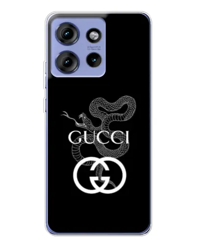 Чохол для Motorola Edge 50 з картинкою «Gucci — срібна змія»