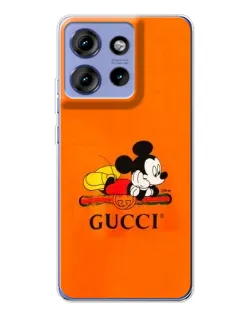 Чохол для Motorola Edge 50 з картинкою «Міккі Маус Gucci — помаранч»