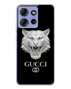 Чохол для Motorola Edge 50 з картинкою «Gucci — срібний лев»