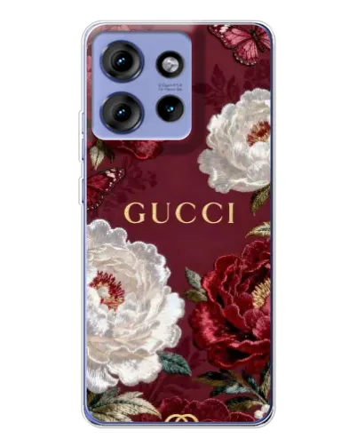 Чехол для Motorola Edge 50 с картинкой «Gucci — бордовые розы» Чехол для Motorola Edge 50 с картинкой «Gucci — бордовые розы»