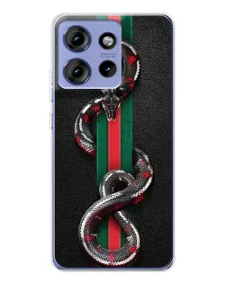 Чохол для Motorola Edge 50 з картинкою «Gucci — змія на смузі»