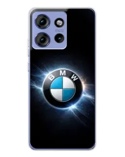 Чехол для Motorola Edge 50 с картинкой «BMW — неоновое сияние»