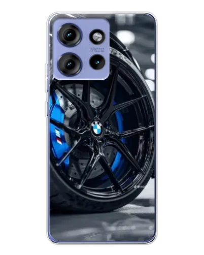 Чехол для Motorola Edge 50 с картинкой «Колесо BMW вблизи»