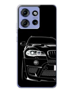 Чехол для Motorola Edge 50 с картинкой «Темный силуэт BMW»