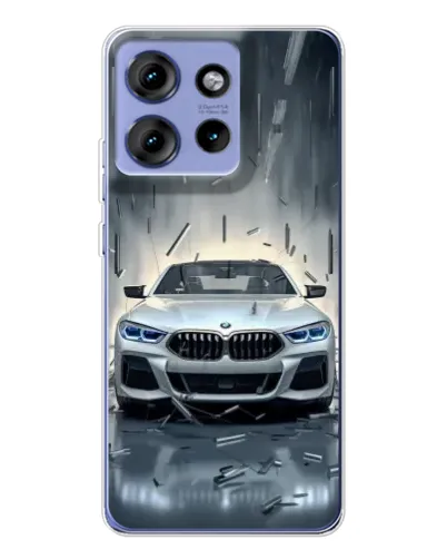 Чехол для Motorola Edge 50 с картинкой «BMW в свете фар»