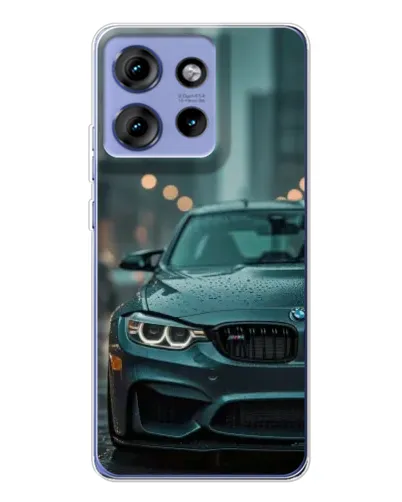 Чехол для Motorola Edge 50 с картинкой «BMW в огнях города»