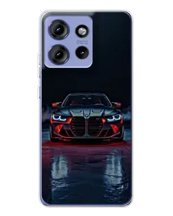 Чехол для Motorola Edge 50 с картинкой «BMW на мокрой дороге»