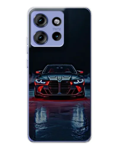Чехол для Motorola Edge 50 с картинкой «BMW на мокрой дороге»