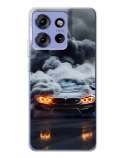Чехол для Motorola Edge 50 с картинкой «BMW в дыму»