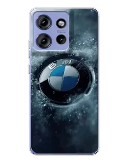 Чехол для Motorola Edge 50 с картинкой «Логотип BMW — лед»