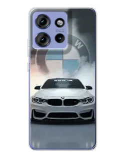 Чехол для Motorola Edge 50 с картинкой «BMW в белом дыму»