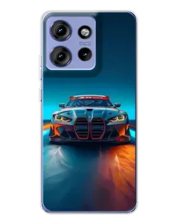 Чехол для Motorola Edge 50 с картинкой «BMW — огни неона»