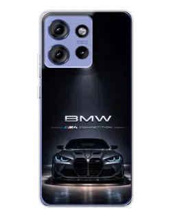 Чехол для Motorola Edge 50 с картинкой «BMW сквозь ночной город»