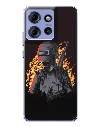 Чехол для Motorola Edge 50 с картинкой «PUBG — огненный силуэт» Чехол для Motorola Edge 50 с картинкой «PUBG — огненный силуэт»