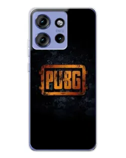 Чехол для Motorola Edge 50 с картинкой «PUBG — золотой логотип»