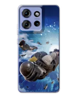 Чехол для Motorola Edge 50 с картинкой «Десант PUBG — прыжок»