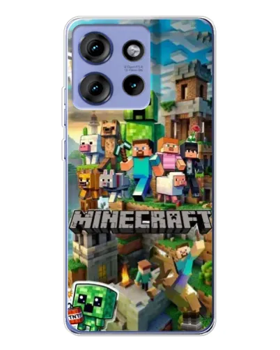 Чехол для Motorola Edge 50 с картинкой «Замок Minecraft»
