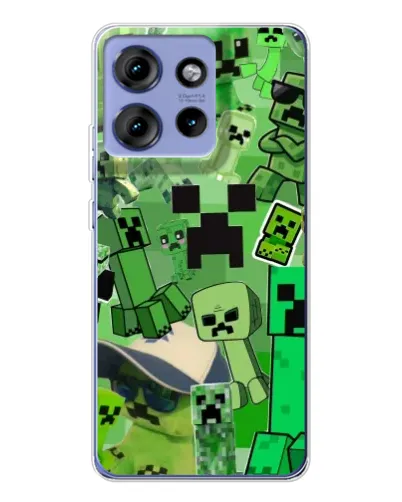 Чехол для Motorola Edge 50 с картинкой «Криперы Minecraft»